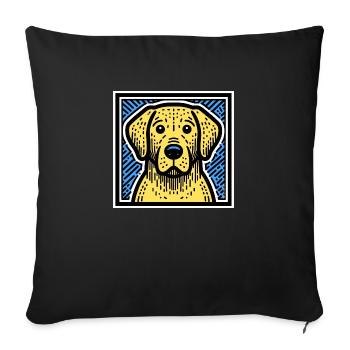 Labrador Retriver Pop Art - Sofa pillowcase 17,3'' x 17,3'' (45 x 45 cm) - black - Front
