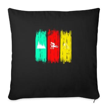 MTB lifestyle - whips, forest, mountains - Sofa pillowcase 17,3'' x 17,3'' (45 x 45 cm) - black - Front