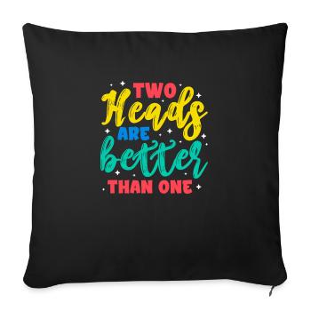 Deux têtes valent mieux qu’une - Housse de coussin décorative 45 x 45 cm - noir - Devant