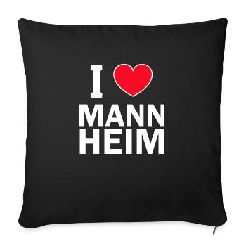 Mannheim Monnem Mannheimat - Housse de coussin décorative 45 x 45 cm - noir - Devant