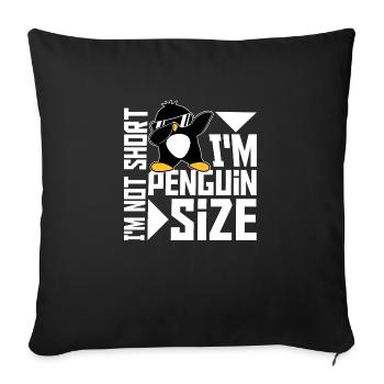 Je ne suis pas court, je suis pingouin taille dabbing dab dance - Housse de coussin décorative 45 x 45 cm - noir - Devant