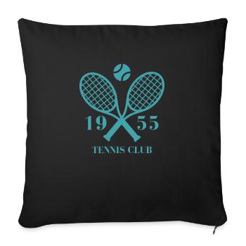 1955 tennis club - Housse de coussin décorative 45 x 45 cm - noir - Devant