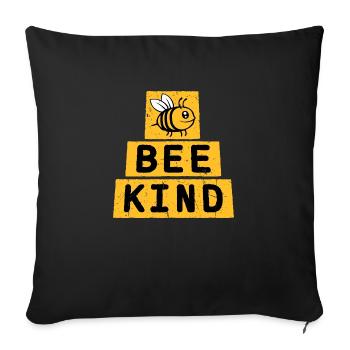 Be Kind Cute Honey Kindness Bee Love Inspirational - Sofa pillowcase 17,3'' x 17,3'' (45 x 45 cm) - black - Front