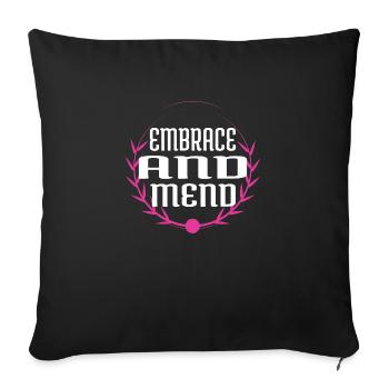 emotional support offering help jokes - Sofa pillowcase 17,3'' x 17,3'' (45 x 45 cm) - black - Front