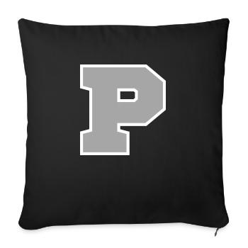 Letter p sport - Sofa pillowcase 17,3'' x 17,3'' (45 x 45 cm) - black - Front