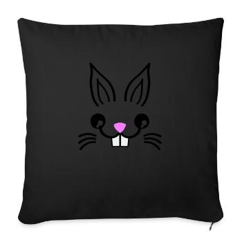 Bunny Rabbit - Sofa pillowcase 17,3'' x 17,3'' (45 x 45 cm) - black - Front