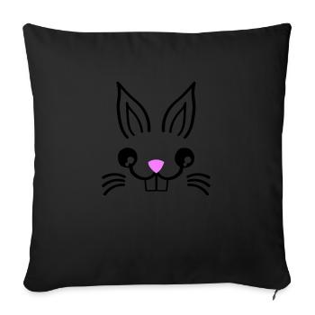 Bunny Rabbit - Sofa pillowcase 17,3'' x 17,3'' (45 x 45 cm) - black - Front