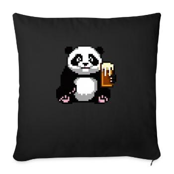 Pixel Panda Pint Time - Housse de coussin décorative 45 x 45 cm - noir - Devant