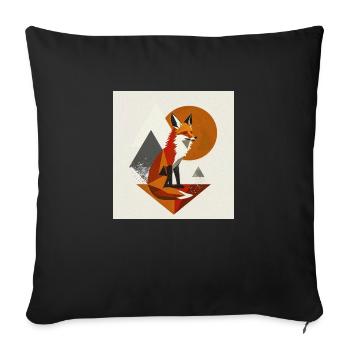 Wild Fox: Abstract Nature Art - Sofa pillowcase 17,3'' x 17,3'' (45 x 45 cm) - black - Front