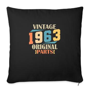 Monat 1963. 1963 Geburtstagsgeschenk. 61 Jahre alt Birt - Sofakissenbezug 45 x 45 cm - Schwarz - Vorne