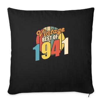 Vintage 1941 Best of 1941 - Annif 83 Years - Sofa pillowcase 17,3'' x 17,3'' (45 x 45 cm) - black - Front