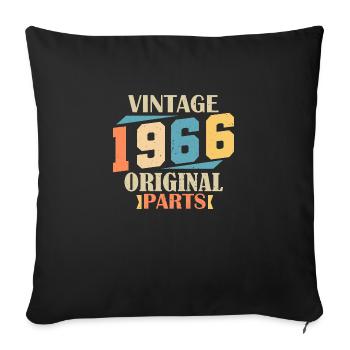 Monat 1966. 1966 Geburtstagsgeschenk. 58 Jahre alt Birt - Sofakissenbezug 45 x 45 cm - Schwarz - Vorne