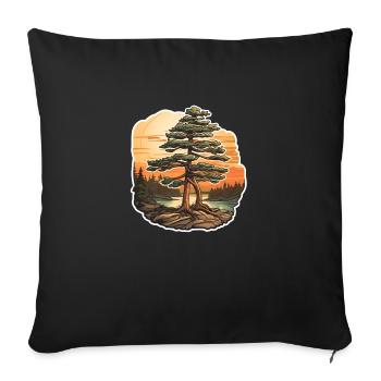 Pin au crépuscule - Housse de coussin décorative 45 x 45 cm - noir - Devant