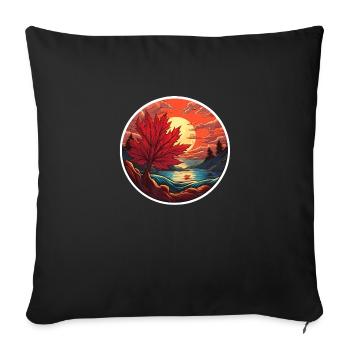 Maple leaf at sunset - Sofa pillowcase 17,3'' x 17,3'' (45 x 45 cm) - black - Front