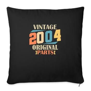 Monat 2004. 2004 Geburtstagsgeschenk. 20 Jahre Birt - Sofakissenbezug 45 x 45 cm - Schwarz - Vorne