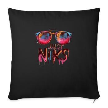 Kmoet just niks, dialecte anversois Chemises - Housse de coussin décorative 45 x 45 cm - noir - Devant