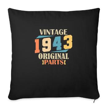Mois 1943. Cadeau d'anniversaire 1943. 81 ans Birt - Housse de coussin décorative 45 x 45 cm - noir - Devant