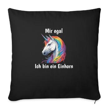 Je m’en fous, je suis une licorne - Housse de coussin décorative 45 x 45 cm - noir - Devant