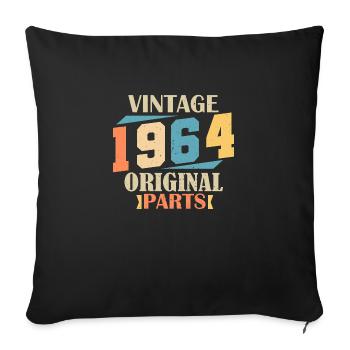Monat 1964. 1964 Geburtstagsgeschenk. 60 Jahre Birt - Sofakissenbezug 45 x 45 cm - Schwarz - Vorne