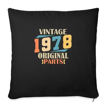 Monat 1978. 1978 Geburtstagsgeschenk. 46 Jahre alt Birt - Sofakissenbezug 45 x 45 cm - Schwarz - Vorne