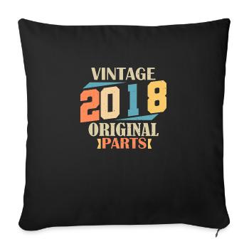 Month 2018. 2018 Birthday Gift. 6 Year Old Birth - Sofa pillowcase 17,3'' x 17,3'' (45 x 45 cm) - black - Front
