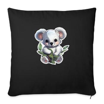 Koala Mignon - Housse de coussin décorative 45 x 45 cm - noir - Devant