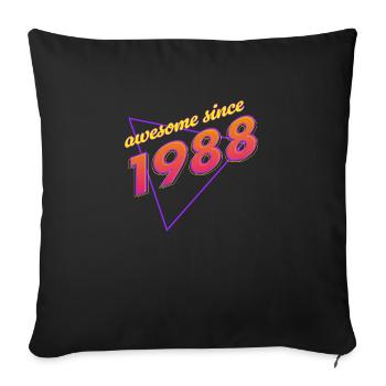 Rétro - Awesome since 1988 - Housse de coussin décorative 45 x 45 cm - noir - Devant