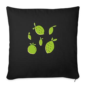 citron orange citron vert - Housse de coussin décorative 45 x 45 cm - noir - Devant