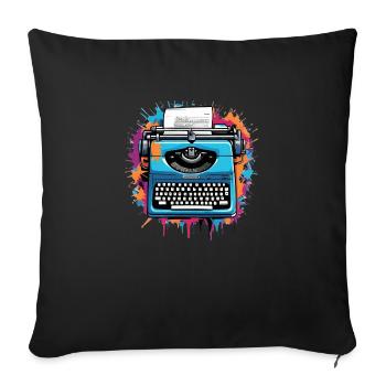 Machine à écrire Auteur - Housse de coussin décorative 45 x 45 cm - noir - Devant