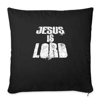 Jésus est Seigneur Croyez Croix Christ Foi Chrétien - Housse de coussin décorative 45 x 45 cm - noir - Devant