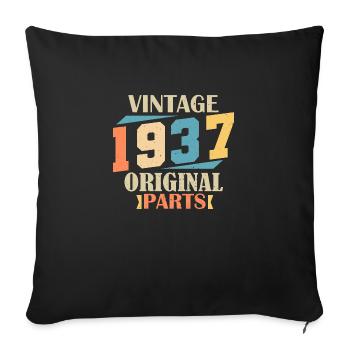 Mois 1937. Cadeau d'anniversaire 1937. 87 ans Birt - Housse de coussin décorative 45 x 45 cm - noir - Devant