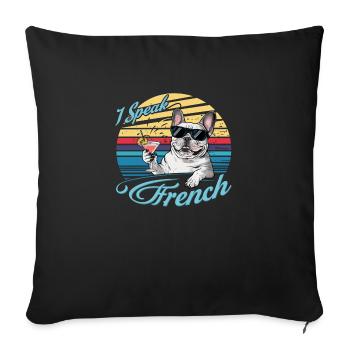 French Bulldog - Pet Dog - Sofa pillowcase 17,3'' x 17,3'' (45 x 45 cm) - black - Front