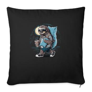 Somnambule paresseux - Housse de coussin décorative 45 x 45 cm - noir - Devant