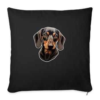 Dachshund or Dachshund - Sofa pillowcase 17,3'' x 17,3'' (45 x 45 cm) - black - Front