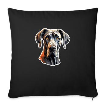 Great DaneHead - Sofa pillowcase 17,3'' x 17,3'' (45 x 45 cm) - black - Front