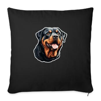 Rottweilerkopf - Sofa pillowcase 17,3'' x 17,3'' (45 x 45 cm) - black - Front
