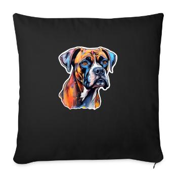 Boxer Head Psychedelic - Sofa pillowcase 17,3'' x 17,3'' (45 x 45 cm) - black - Front
