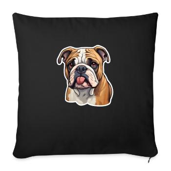 Bulldog head - Sofa pillowcase 17,3'' x 17,3'' (45 x 45 cm) - black - Front