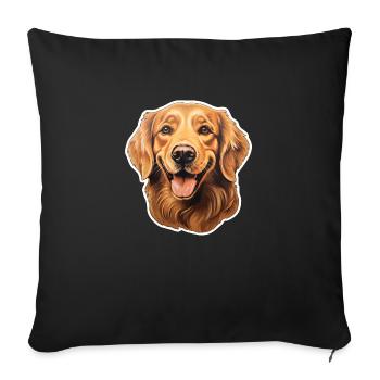 Golden Retriever Head - Sofa pillowcase 17,3'' x 17,3'' (45 x 45 cm) - black - Front