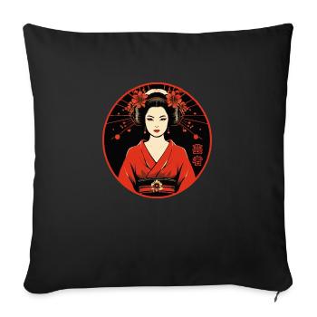 Geisha - Sofa pillowcase 17,3'' x 17,3'' (45 x 45 cm) - black - Front