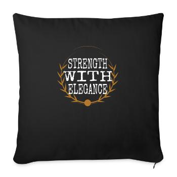 funny sayings graceful living embodying grace - Sofa pillowcase 17,3'' x 17,3'' (45 x 45 cm) - black - Front