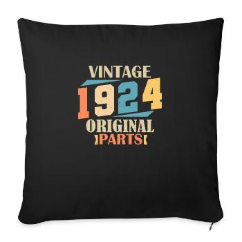 Month 1924. 1924 Birthday Gift. 100 years of Bir - Sofa pillowcase 17,3'' x 17,3'' (45 x 45 cm) - black - Front