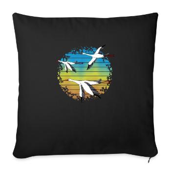 Störche - Sofakissenbezug 45 x 45 cm - Schwarz - Vorne