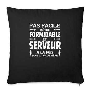 SERVEUR FORMIDABLE - Housse de coussin décorative 45 x 45 cm - noir - Devant