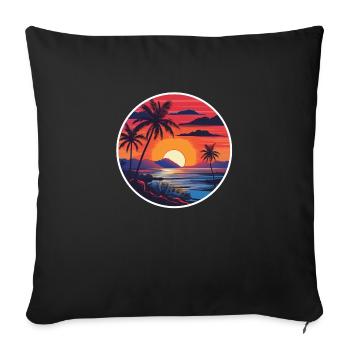Tropical paradise - Sofa pillowcase 17,3'' x 17,3'' (45 x 45 cm) - black - Front