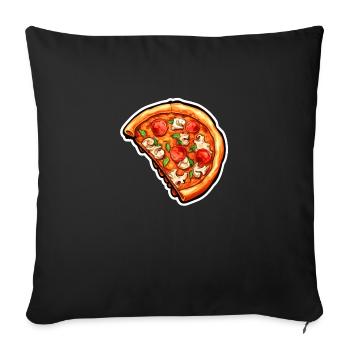 Demi-pizza - Housse de coussin décorative 45 x 45 cm - noir - Devant