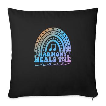 Harmony Heals The Soul Music - Sofakissenbezug 45 x 45 cm - Schwarz - Vorne