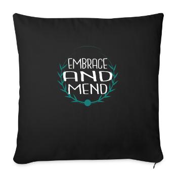 healing process helping hand healing energy - Sofa pillowcase 17,3'' x 17,3'' (45 x 45 cm) - black - Front