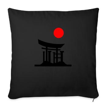 Japan Gate Silhouette 01 - Sofa pillowcase 17,3'' x 17,3'' (45 x 45 cm) - black - Front