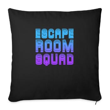 Escape Room Squad Mystery Solving Puzzle Challenge - Sofa pillowcase 17,3'' x 17,3'' (45 x 45 cm) - black - Front